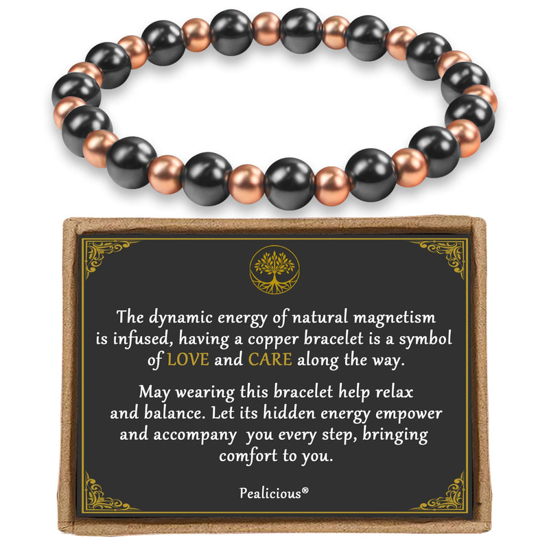 [Australia] - Copper Bracelets for Women Magnetic Bracelet as Boss Gifts for Women,Dainty Copper Jewelry with 3800 Gauss Magnets, Birthday Gifts for Her Stretch Bead Braclets Pulseras Para Mujer Women 6.5"-8.5" 
