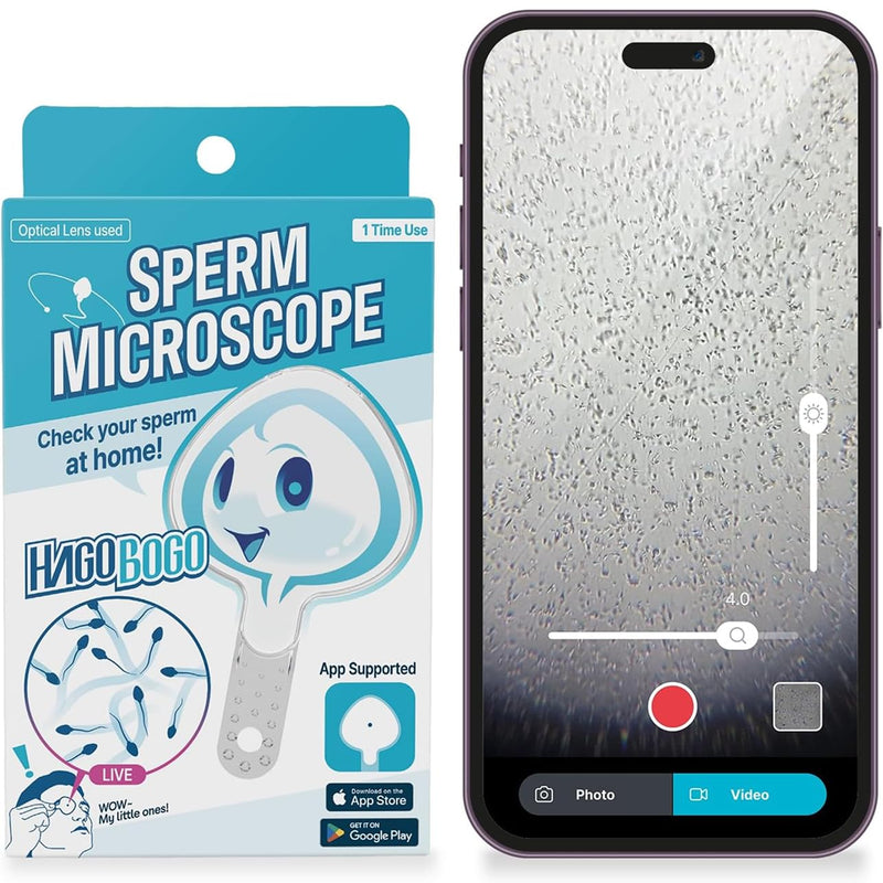 Sperm Microscope, Spermcheck Fertility Test, App-Supported, 1 Pack | Single-Use Sperm Observation Kit for Men, At-Home Test, Easy-to-Use Sperm Motility Check, Hygienic & Private, Family Planning 1-pack