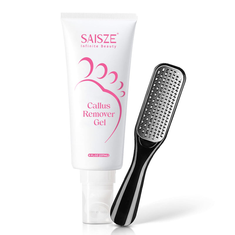 [Australia] - Foot Callus Remover with Foot File, Extra Strength Callus Remover Gel with Brush Head, Professional Dead Skin Removal for Feet, 8oz 
