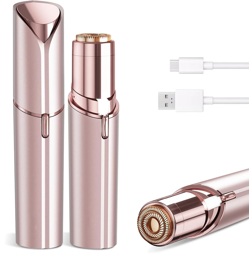 [Australia] - Facial Hair Removal for Women - Painless Facial Hair Remover - Electric Hair Removal Device for Face Lips Peach Fuzz with Light (Rose Gold) Rose Gold 