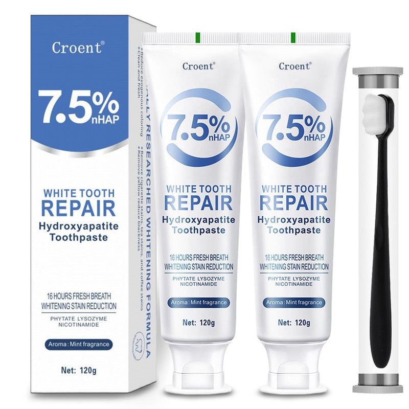 [Australia] - Hydroxyapatite Toothpaste 7.5, Fluoride-Free Toothpaste for Enamel Protection and Tooth Strengthening, Breath Freshening | Mild Mint | Deep Cleaning Care Toothpaste for Sensitive Teeth 4.23oz (2pcs) 2pcs 
