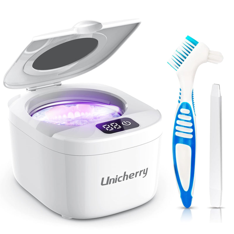 [Australia] - Ultrasonic Retainer Cleaner Machine - 45kHz for Dentures, Mouth Guards, Aligners, Dental Trays White 