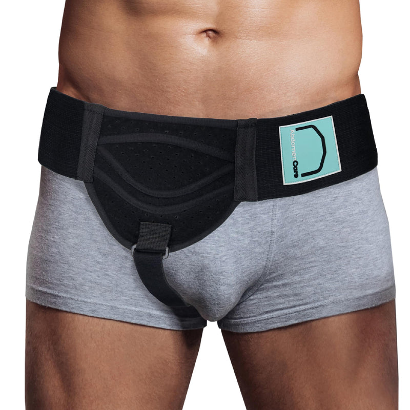 Abdomencare Inguinal Hernia Support Belt for Men & Women with 2 Compression Pads - Hernia Belt for Men Inguinal - for Left or Right Side Inguinal Hernias - Hernia Belts for Men Truss Support - S/M