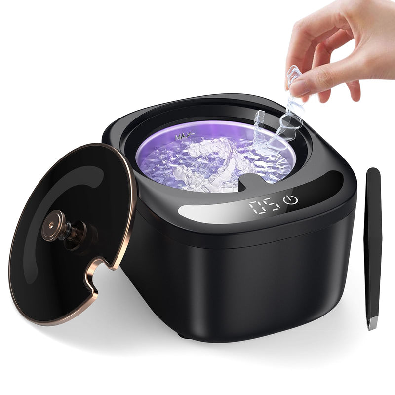 [Australia] - Ultrasonic Retainer Cleaner Machine, Dental Cleaning Pod, 45kHz Retainer Cleaning with 230ML Capacity for Dentures, Aligner, Mouth Guards, Braces, Jewelry, Nightguard & All Dental Appliances 