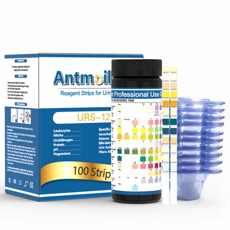 [Australia] - 12-Panel UTI Test Strips Kits for Urinalysis 100ct, Women Urine Treatment & Prevention at Home, URS Testing Kit for Kidney, Liver, UTI, Keto Diet, Ketosis, Hydration, Proteinuria, & More 