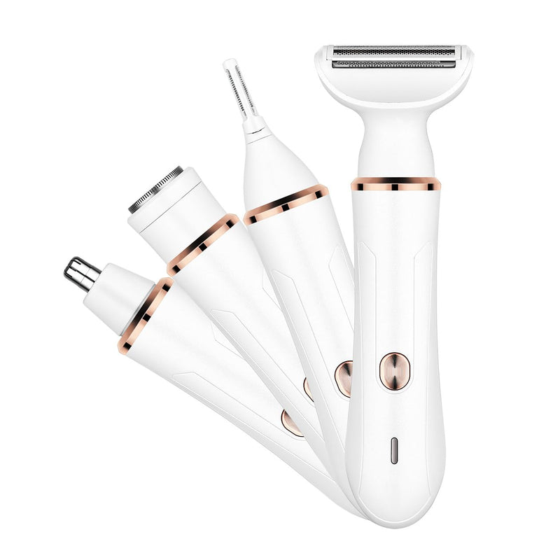 [Australia] - Bikini Trimmer for Women, 4 in 1 Electric Razors for Women, Dermave Bikini Shaver,Rechargeable Lady Trimmer for Underarm Body Leg Face 