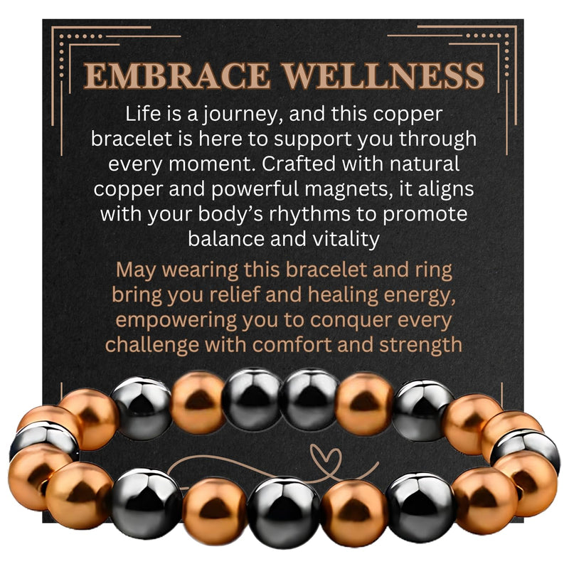[Australia] - Copper Bracelet for Men and Women, Strength Mens Magnetic Copper Bracelets with 3,800 Gauss Magnets, 99.99% Pure Solid Copper, Handmade Copper Jewelry Gift Style A - Copper Magnetic Bracelet 