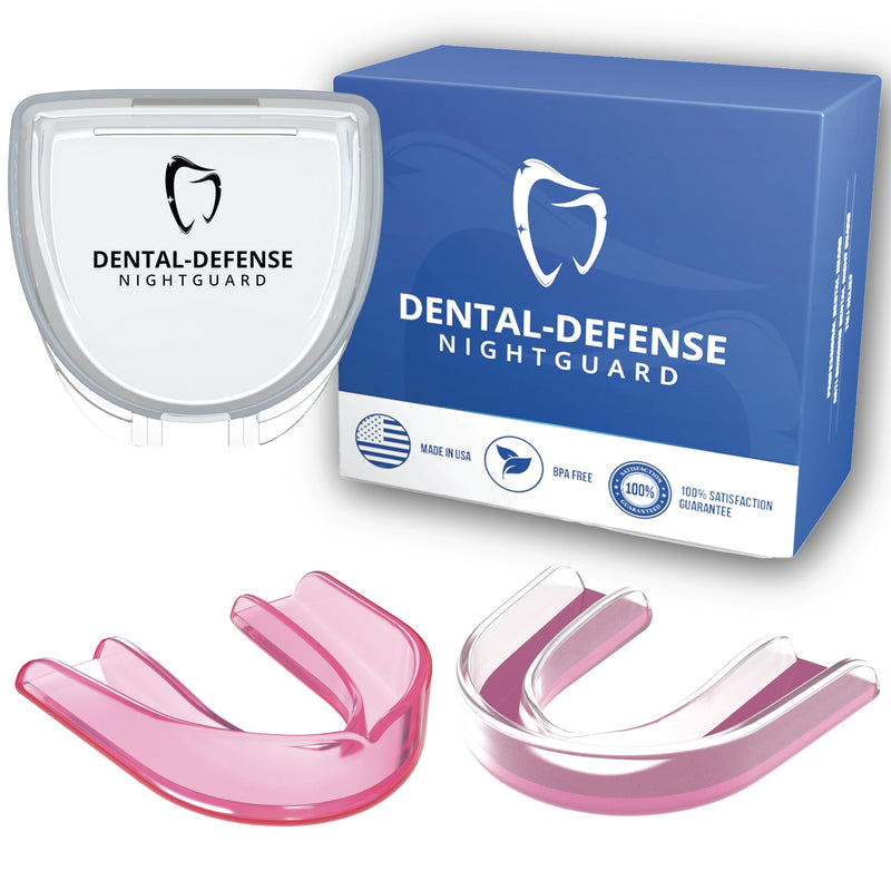 [Australia] - Mouth Guard for Grinding Teeth at Night, Dental Guard for Sleeping at Night, Night Guard for Bruxing and Clenching, Nighttime Protection for Teeth, Premium Tech and Comfort 2 Pack (Pink/Pink) Pink/Pink 
