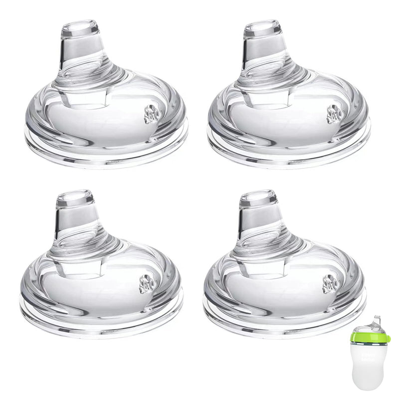 [Australia] - Sippy Spout Nipples for Comotomo Baby Bottles, Transition Straw Sippy Cup 100% Food Grade Silicone Soft Nipple, 6m+, Pack of 4 