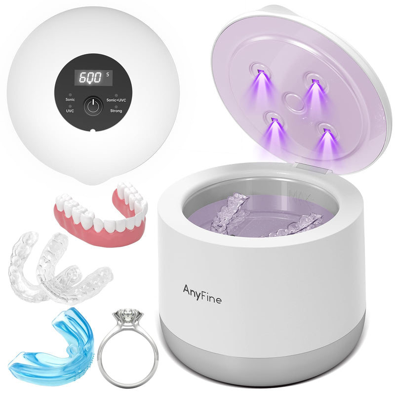 [Australia] - Advanced Ultrasonic Retainer Cleaner Machine for Dentures, Mouth Guards, Braces, Toothbrush Heads, Jewelry, 45kHz Triple-Phase Purification System, 4 Modes for Multiple Dental Appliances 