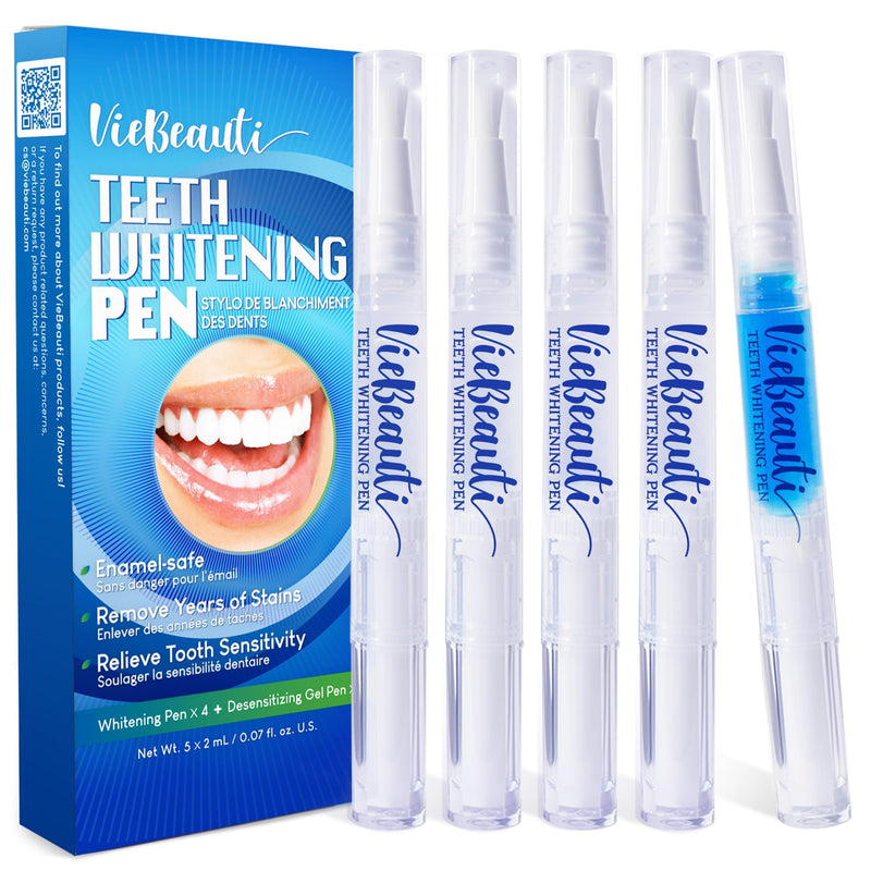 [Australia] - Teeth Whitening Pen Gel Kit: 35% Carbamide Peroxide Gel for Stain Removal - No Sensitivity with Remineralizing Pen for a Brighter Whiter Smile Mint (5 Pack) 
