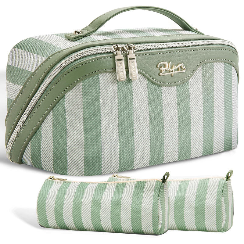 BOYATU Travel Makeup Bag Cosmetic Bags for Women: 3-Piece Makeup Bag Set (B-3-Green)