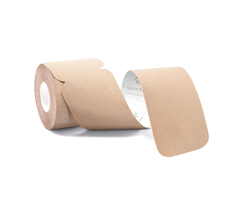 Athletic Elastic Sports Tape for Body, Nude, Hypoallergenic, Tape for Pain Relief, Injury, Muscle Strain(1.97in X 16.4ft Roll), Breathable Cotton Kinetic Tape (Nude Precut) Nude Precut