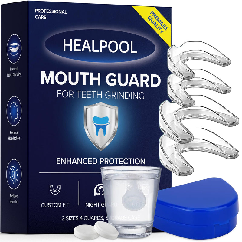 [Australia] - Mouth Guard for Grinding Teeth at Night, Dental Guard for Clenching Teeth, Anti-Bruxism Night Guard, Moldable Mouth Guard for Sleep, Comfortable/Professional Fit, TMJ & Jaw Pain Protection, 2 Guards 