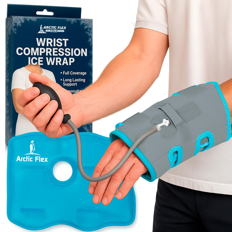 [Australia] - Wrist Ice Pack Wrap with Compression for Carpal Tunnel Relief - Hand Brace with Hot & Cold Therapy for Inflammation, Arthritis, Swelling & Post-Surgery (Gray) Gray 