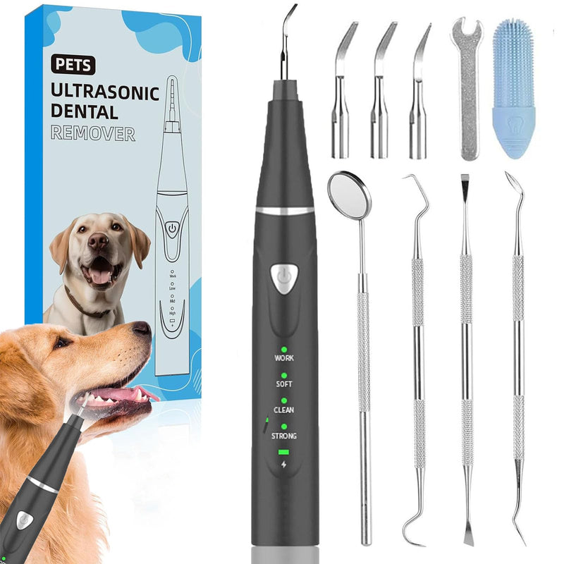 [Australia] - Dental Plaque Remover Tool-，Dental Scraper for Tartar and Plaque 3 Cleaning Moder USB Charge Teeth Cleaning Tools with LED Light Black 