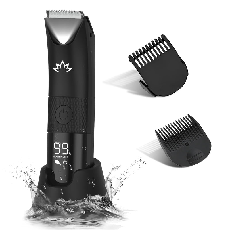 [Australia] - RESUXI Manscape Ball Trimmer for Men,Body& Pubic Hair Trimmer and Groin Hair Shaver, Bikini Trimmer Women,Smooth Shaving, Lightweight with Travel Lock, IPX7 Waterproof Wet/Dry Shaving, LED Display Black-3 