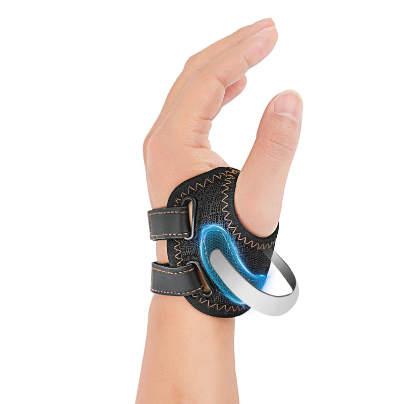 [Australia] - FORTEMOTUS CMC Thumb Brace - Comfortable Nylon Thumb Splint for Mild CMC Joint Pain Relief, Osteoarthritis, Tendonitis, CMC Joint Thumb Arthritis Support Brace for Women Men, Black, Left, Medium 
