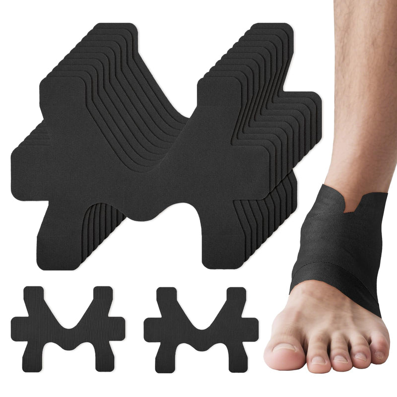 10 Pcs Precut Kinesiology Tape for Ankle Brace,Kinesiology Ankle Tape,Waterproof and Breathable Athletic Tape for Pain Relief,Ankle Support,Sprain Prevention and Ligament Stability(Black) Black