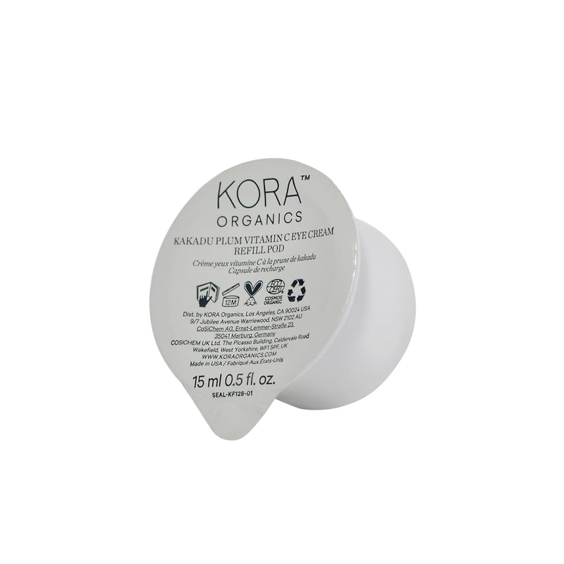 KORA Organics Kakadu Plum Vitamin C Eye Cream, Hydrating & Revitalizing, Certified Organic, Cruelty Free, Refillable, 0.51 fl oz Refill