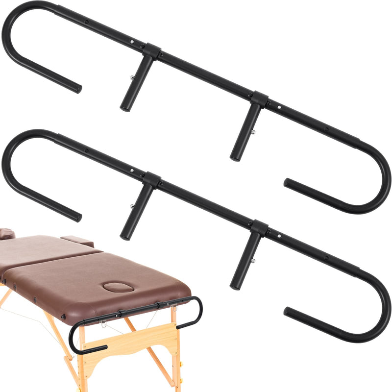 [Australia] - Blulu 2 Pcs Massage Paper Roll Holder for Massage Tables Adjustable from 24" to 30" Width, with Rubber Band for Paper Roll Fixed 
