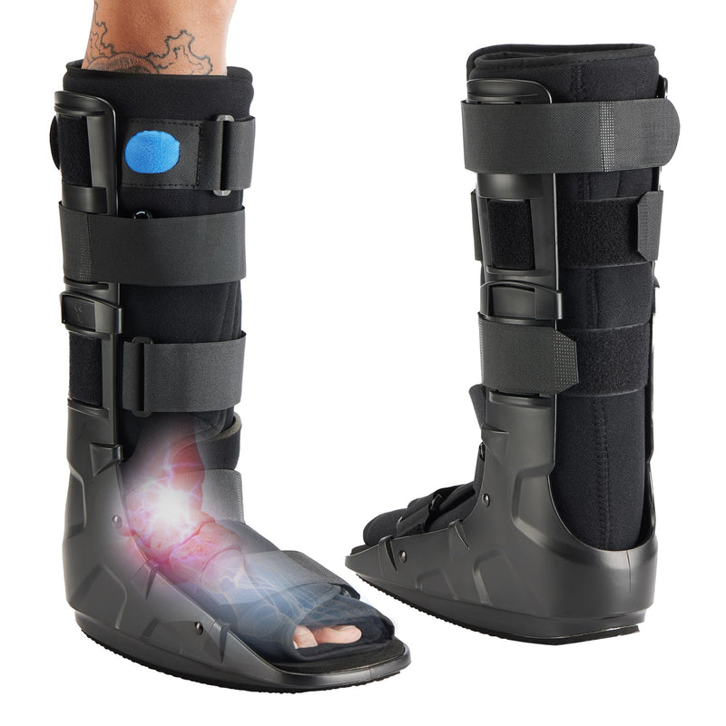 Medibot Air Cam Walker Tall Fracture Boot, Medical Recovery Walking Boot for Broken Foot, Sprained Ankle, Fractures, Adjustable Air Bladders, Universal Fit for Men & Women, Left or Right Foot(Large) Large