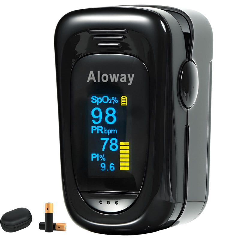 [Australia] - Oxygen Meter Finger Pulse Oximeter, Pulse OX, Pulse Oximeter with Pulse Monitor, SpO2 Reading Home Outdoor Sports (Black) black 