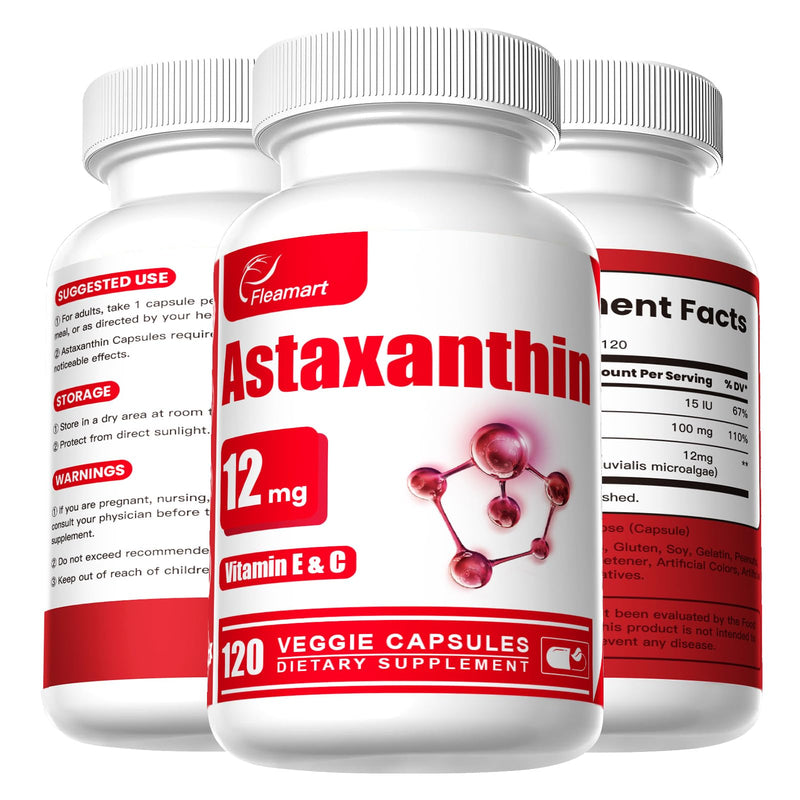[Australia] - Astaxanthin Supplements 12mg with Vitamin E & C High Absorption Formula 120 Capsules Gluten Free, Non-GMO, Vegan 