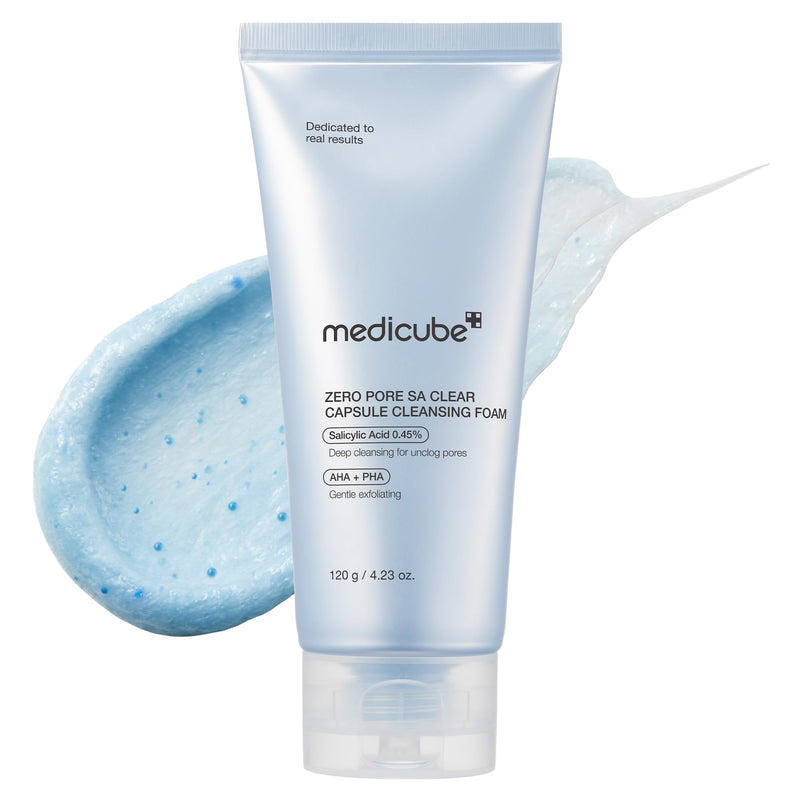 [Australia] - medicube Zero Pore Clear Blue Capsule Facial Deep Cleanser for Skin Texture, Blackhead & Pore Care | AHA, BHA & PHA for Double Cleansing, Daily Gentle Face Wash, Korean Skincare | 120g / 4.23 oz Zero Capsule(AHA+BHA+PHA) 