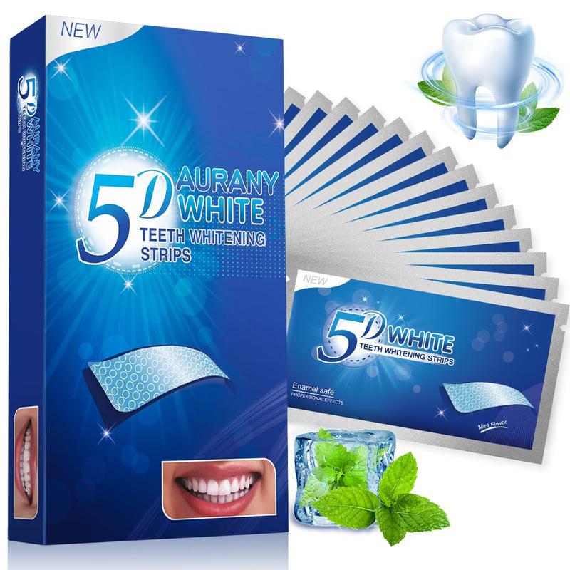 [Australia] - 5D Sensitive Teeth Whitening Strips 14Pairs (28Strips) - Professional Enamel-Safe Formula, Fast Stain Removal for Coffee Drinkers & Smokers, Sensitivity-Free Whitening Kit 1 Count (Pack of 14) 