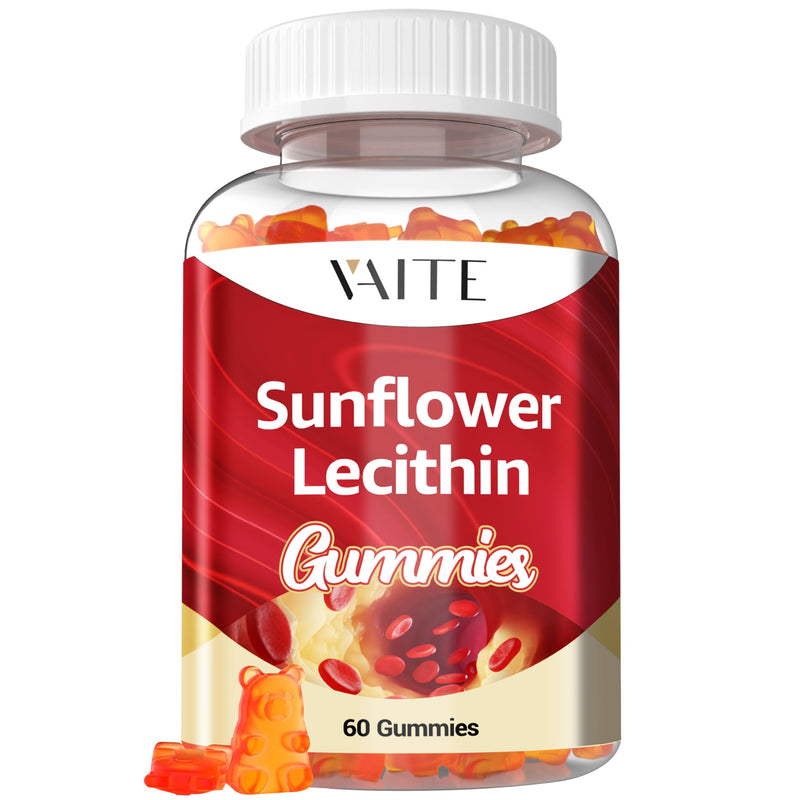 [Australia] - Sunflower Lecithin Extract Gummies 800mg - Vegan, Non-GMO, Soy-Free & Gluten-Free - Cognitive Health & Daily Nutrition - Easy-to-Digest, Plant-Based Wellness Chews for Adults - 60 Chewables 