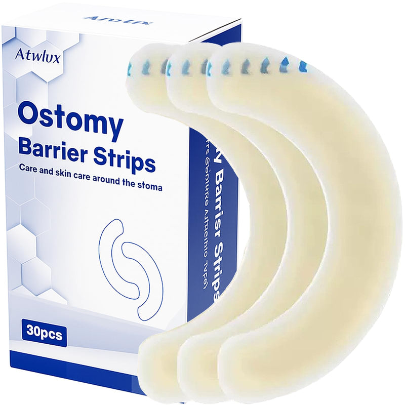 [Australia] - 30PCS Ostomy Barrier Strips, Medical Hydrocolloid Ostomy Supplies, Elastic Barrier Strips, Waterproof Leak-Free Skin Adhesive Barrier Tapes for Stoma Colostomy Bags 