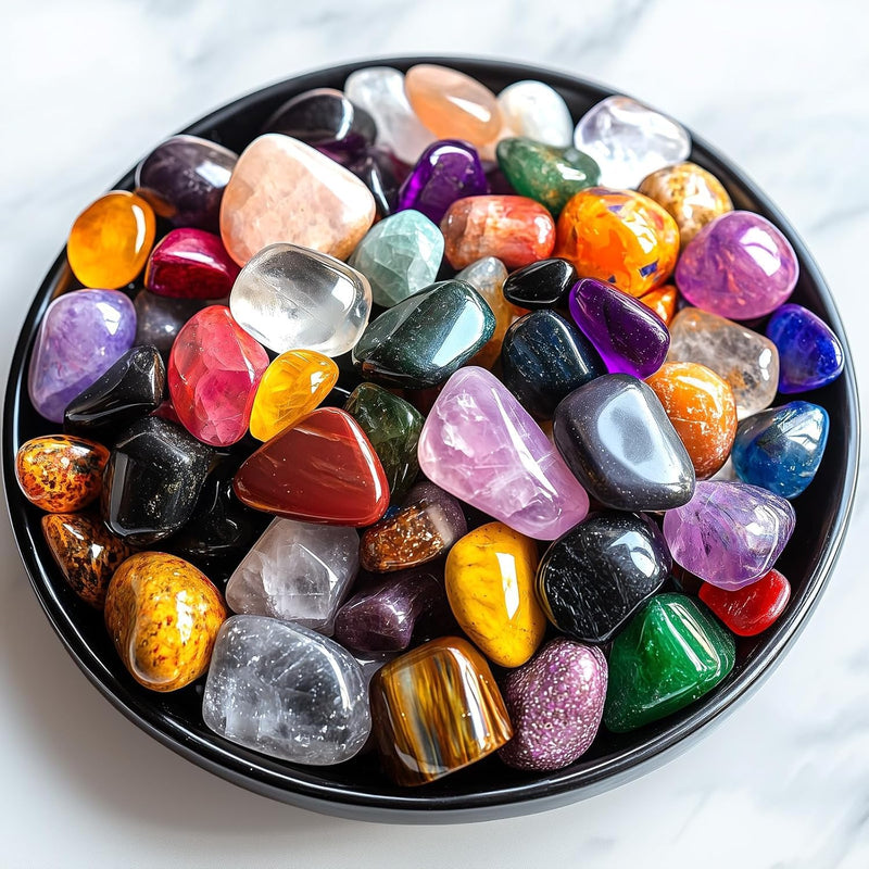 [Australia] - Polished Mixed Crystal Chips Set, 0.4 inches, 128 Pcs - Handpicked Tumbled Stones and Crystals Bulk for Healing, Reiki, Meditation, Witchcraft and Home Decor Mixed Crystals 0.4" 