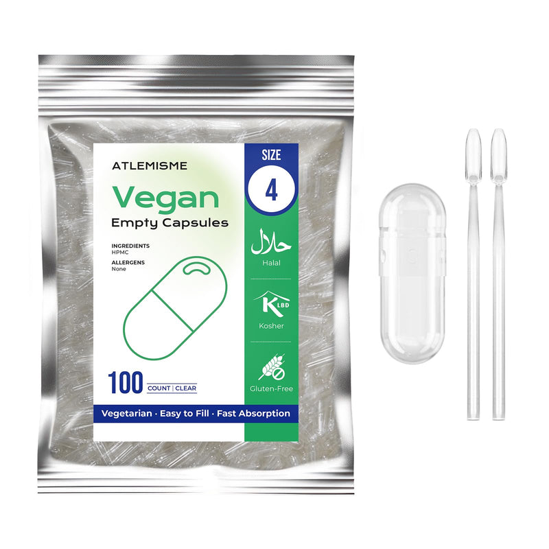 Empty Vegan Capsules Size 4 - Vegan Capsules DIY Vegetable Capsule(5000 Count (Pack of 1)) 5000 Count (Pack of 1)