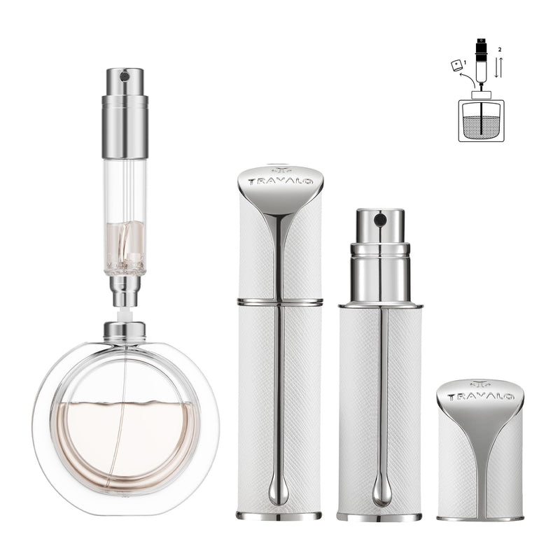 Travalo AQUA Refillable Perfume Atomizer, 5ml Travel Perfume Bottle with Easy Bottom Refill, Leak-Proof Mini Cologne Sprayer, TSA-Approved Pocket Fragrance Spray for Women & Men,1 Piece (White) WHITE