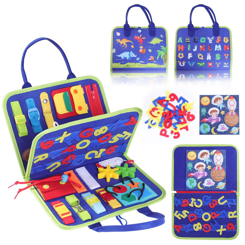 [Australia] - Fidget Blanket for Adults with Dementia ,Dementia Products for Elderly, Alzheimer's and Dementia Therapy Aid Busy Blanket, Anxiety Relief and Sensory Stimulation, Three-page with Alphabet stickers 