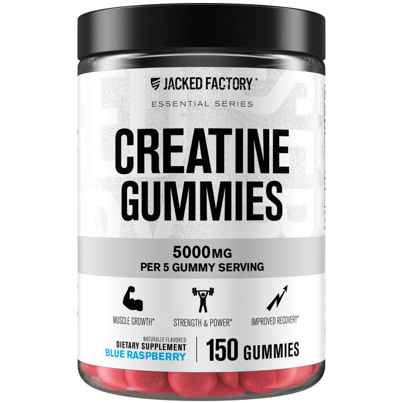 [Australia] - Jacked Factory Creatine Monohydrate Gummies 5g Daily Dose (1g per Gummy) - Creatine Gummy for Men and Women, Vegan-Friendly, Travel-Friendly, Third-Party Tested - 150 Gummies, Blue Raspberry 150 Gummies (Pack of 1) 