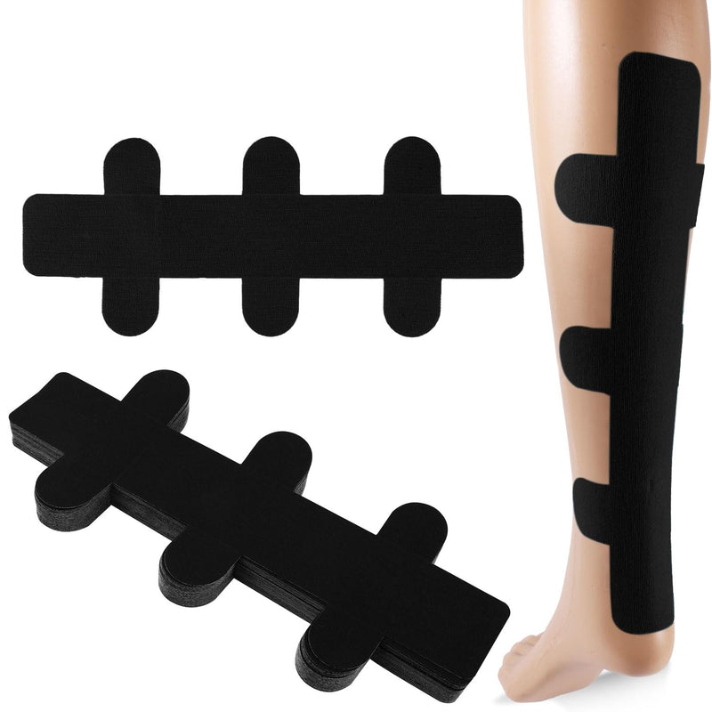 [Australia] - 30 Pcs Tape for Achilles Tendon, Waterproof Adhesive Precut Achilles Tendon Ankle Athletic Tape Latex Free for Achilles Tendon Muscle Support (Black) 