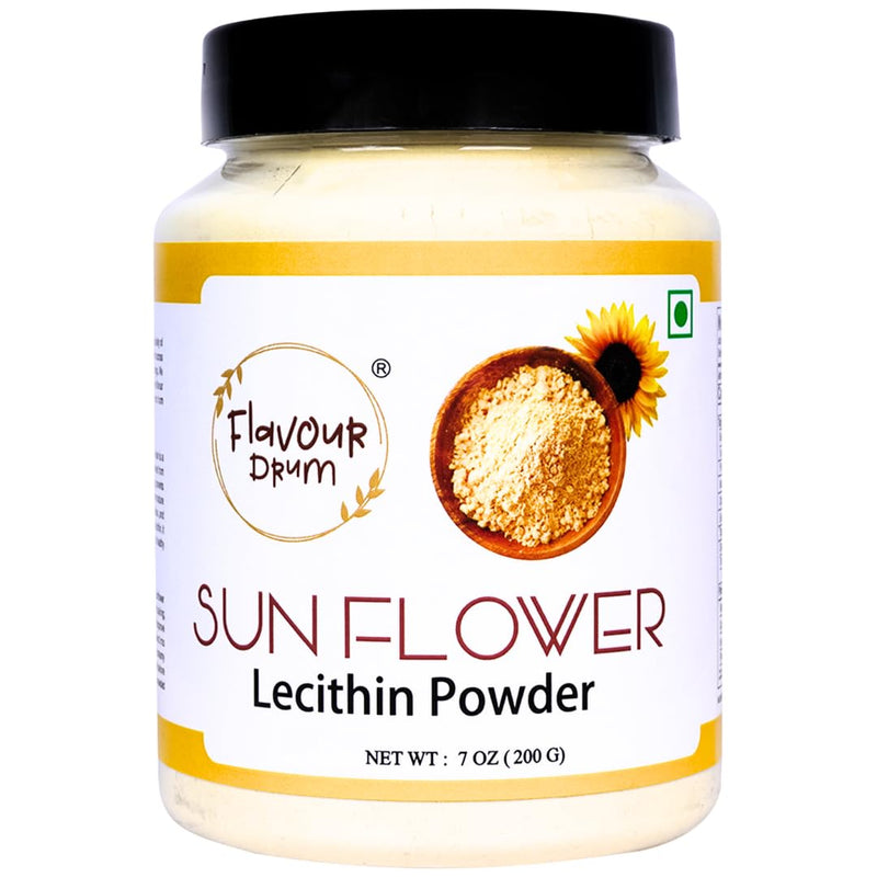 [Australia] - Flavour Drum Sunflower Lecithin Powder (7oz / 200g) | Non-GMO Natural Emulsifier for Smooth Texture in Baking & Beverages 7 Ounce (Pack of 1) 