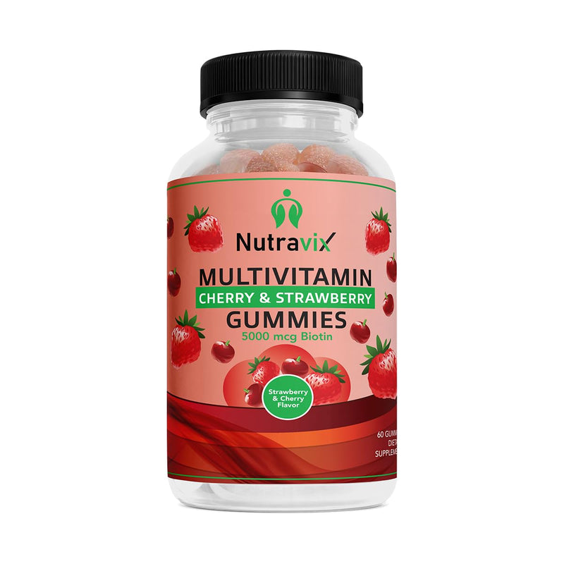 Multivitamin Gummies, Cherry & Strawberry Flavor, 60 Count Made in USA