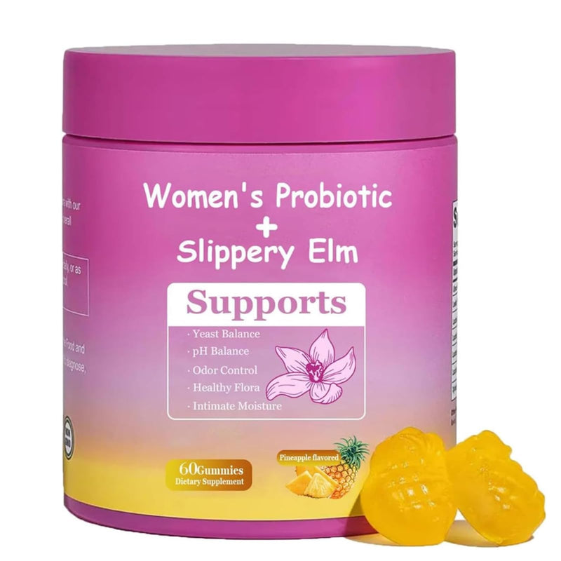 [Australia] - Her Juicy Feminine Probiotics Gummies for Women | Pineapple Flavor | Supports pH Balance, Gut Health & Immune System | with Slippery Elm, Prebiotics & Lactobacillus Blend | 60 Gummies (1pc) 1pc 