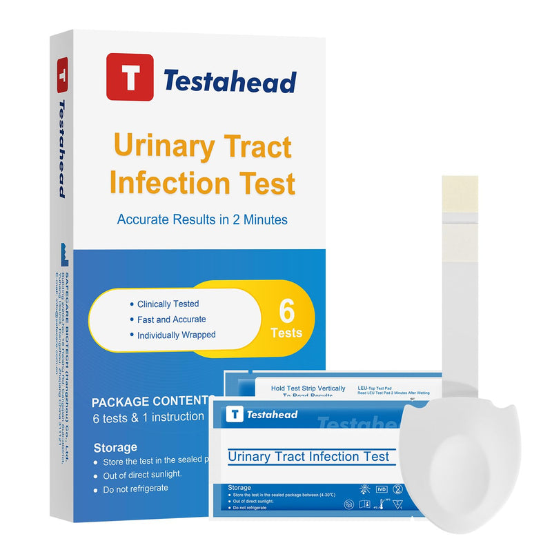[Australia] - UTI Test Strips (6 Pack) | Detect Leukocytes, Nitrites & Blood in Urine | 99% Accurate Results in 2 Min | Discreet & Easy Home Use 