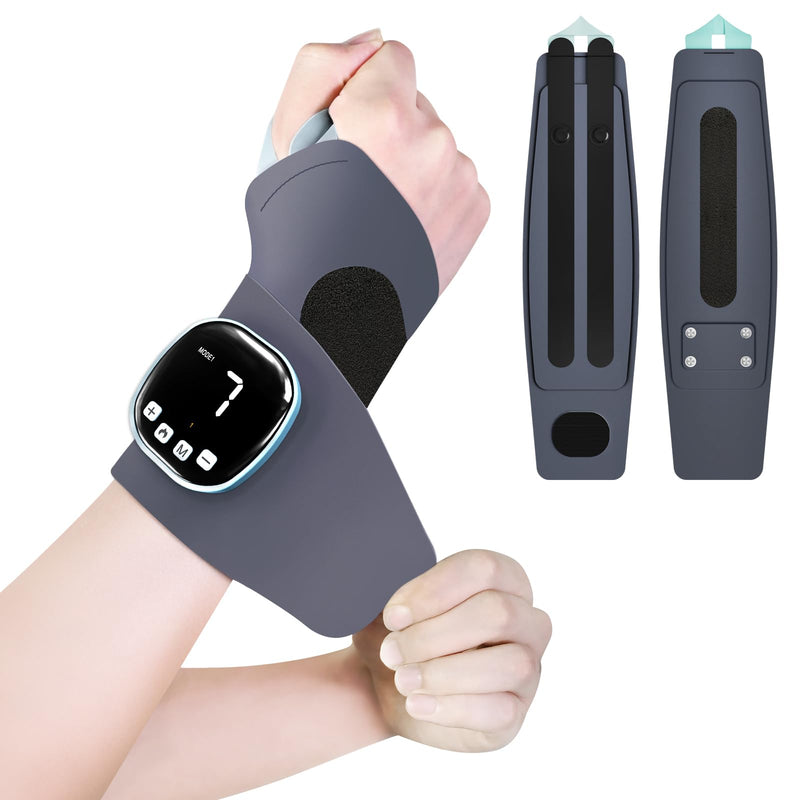 Electric Hand Massager with Heat, Cordless Wrist Heating Pad TES Muscle Stimulator for Pain Relief Therapy, Adjustable Length for Daily & Sports, Universal Left & Right Electric Hand Massager