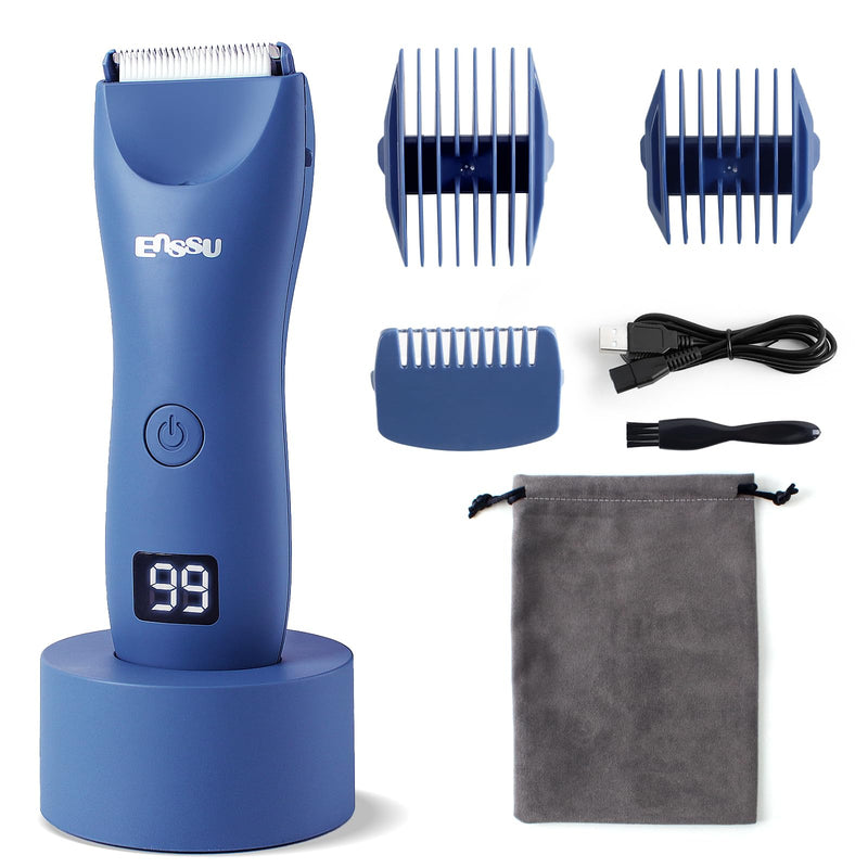 [Australia] - Men’s Body & Groin Hair Trimmer | Skin-Safe Electric Shaver with LED Display, USB Charging Base, Waterproof Design, Adjustable Guards for Chest, Pubic, Armpits & Below-The-Belt Grooming 