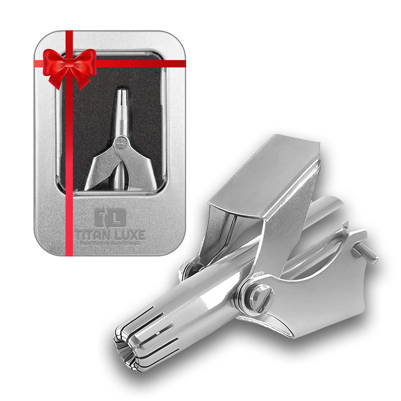 Stainless Steel Hair Trimmer for Men and Women | Manual Nose and Ear Hair Trimmer | Nose Clippers, 360° Rotating Hair Trimmers | Washable Nose Hair Remover Silver (Stainless Steel) 1