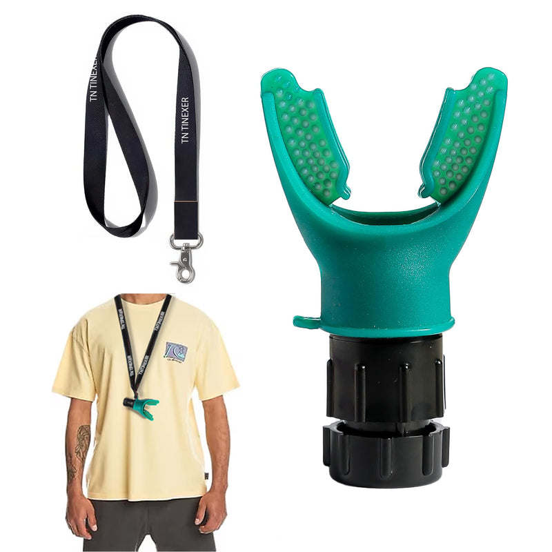 [Australia] - Portable Compact Lung Trainer Exercise Device with High Grade Silicone, Breathing Exercise Device for Lungs, Portable Muscle Trainer, Easy to Clean, Neck Strap Included, (Green-1) Green 