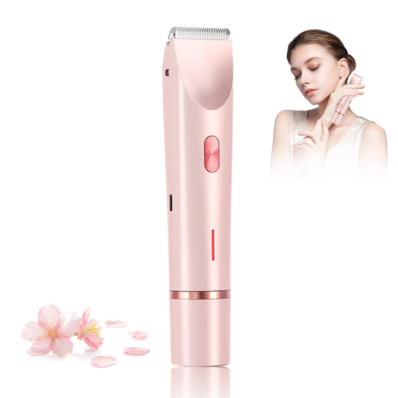 [Australia] - Electric Bikini Trimmer for Women, Women's Body Shaver for Private Area, 2 in 1 Electric Lady Shaver for Women Bikini Facial Face Leg Armpit Pink 