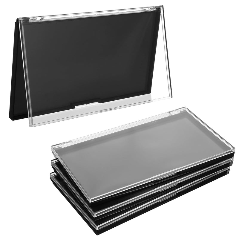 [Australia] - Magnetic Makeup Palette with Clear Top, 3Pack Empty Eyeshadow Pan Dispensing Storage Box with 60Pcs Adhesive Metal Stickers for DIY Cosmetics Lipstick Blush Powder-7.72”X4.33”Palette 