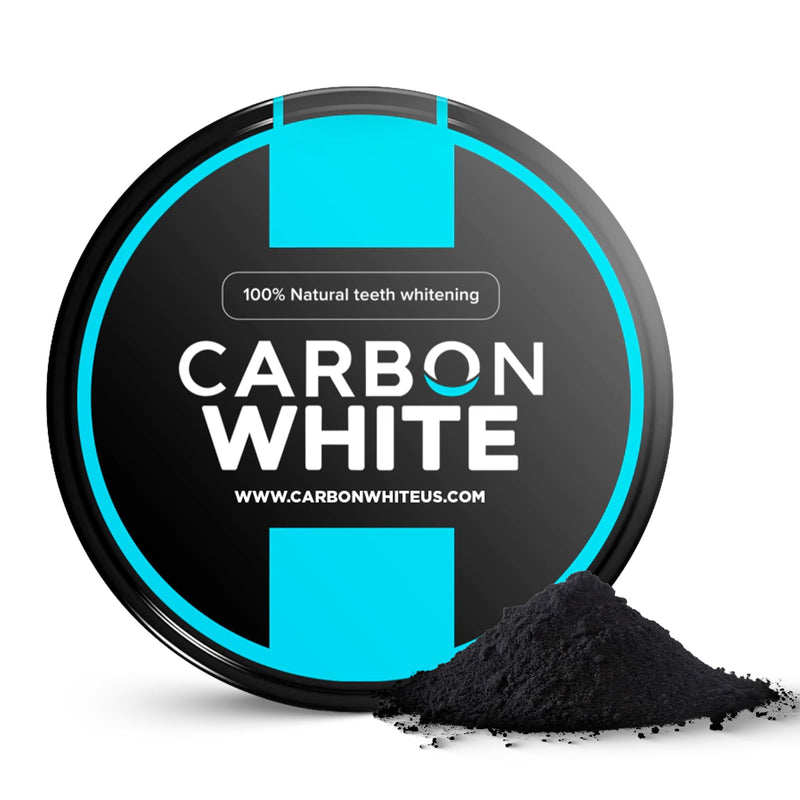 [Australia] - CARBON WHITE Teeth Whitening Powder - Natural Activated Coconut Charcoal Tooth Powder for Removing Stains & Discoloration - Helps Fight Tartar & Plaque, Freshens Breath - Tasteless, Odorless - 30g 