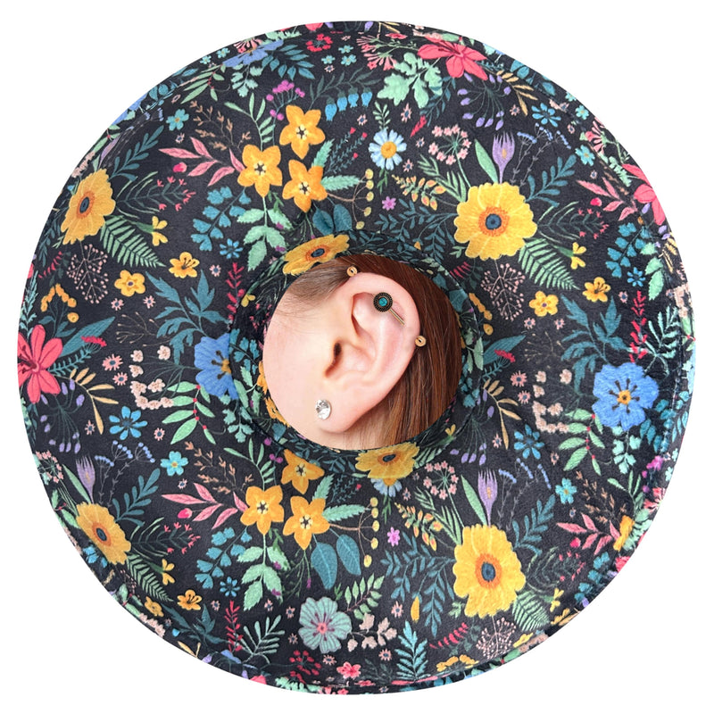 [Australia] - Ear Piercing Pillow for Side Sleepers with Washable Cover Pillows with Holes for Ear Pain,Donut Pillow for Adults CNH Ear Pain Relief Pressure Sores Ear Pillow with Hole in Center,Dark Green 
